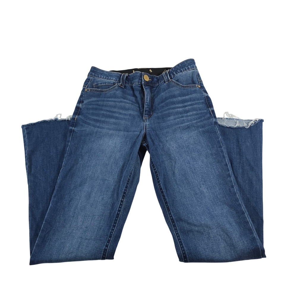 Democracy Ab Solution boot cut flare Leg Jeans Raw Hem Size 10 B2480KEV2XX